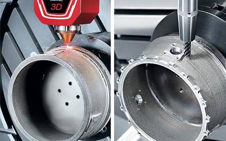 Laser deposition welding and 5-axis milling by DMG MORI